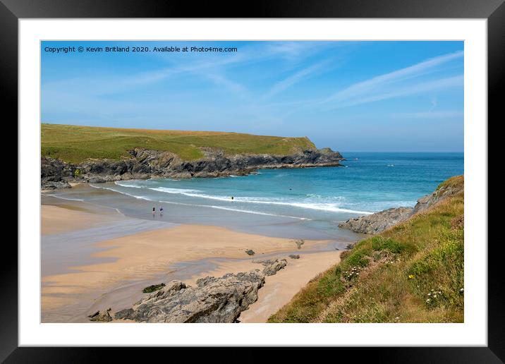 porth joke beach cornwall Framed Mounted Print by Kevin Britland