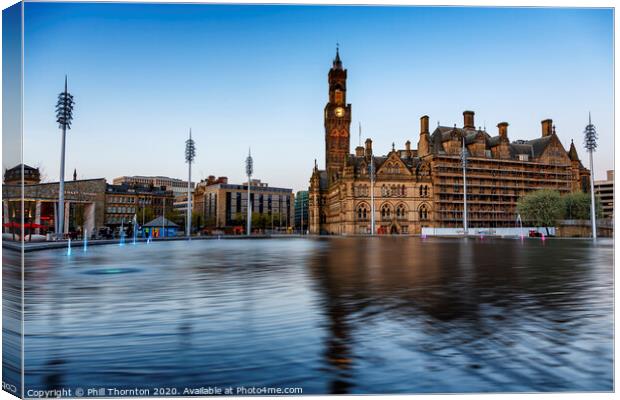 Bradford City Hall and Centenary Square Canvas Print by Phill Thornton