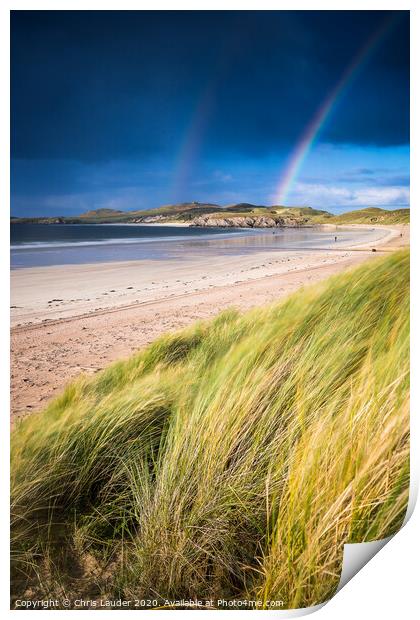 The Majestic Double Rainbow of Balnakeil Print by Chris Lauder