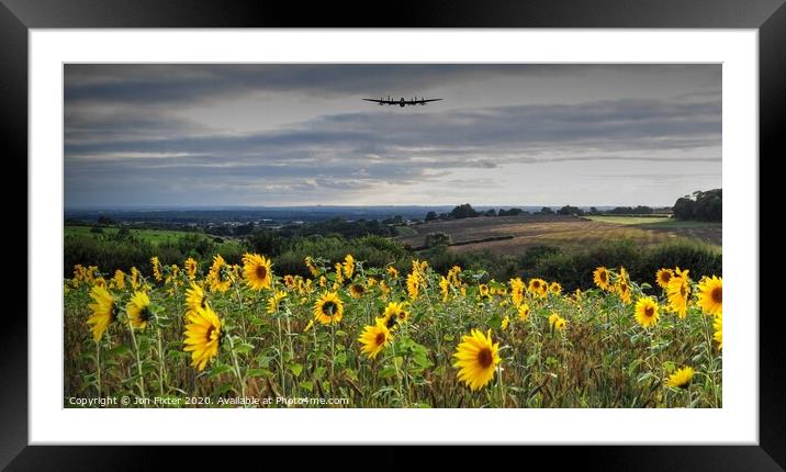 Lancaster Approach with  Sunflowers   Framed Mounted Print by Jon Fixter