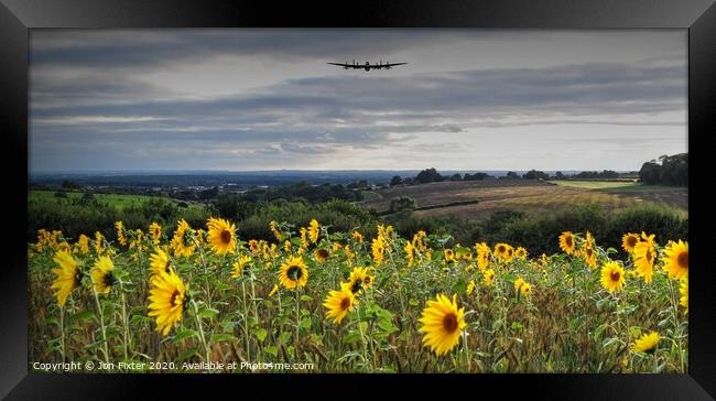 Lancaster Approach with  Sunflowers   Framed Print by Jon Fixter