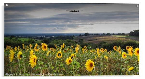 Lancaster Approach with  Sunflowers   Acrylic by Jon Fixter