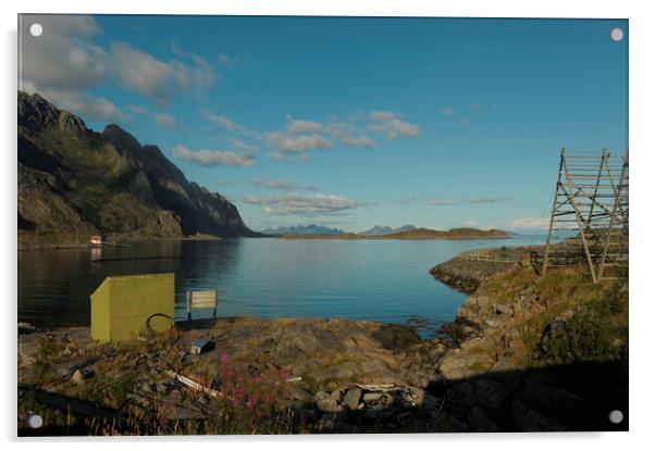 fjord in norway in front of ocean view panorama Acrylic by Alessandro Della Torre