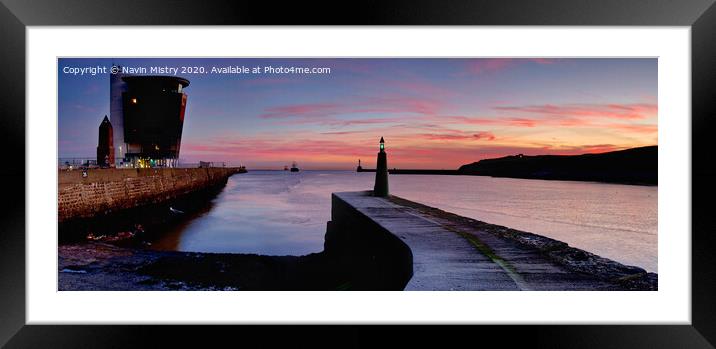 Aberdeen Harbour Sunrise Framed Mounted Print by Navin Mistry