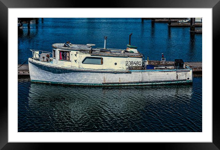 Old Wooden Fishing Boat Framed Mounted Print by Darryl Brooks