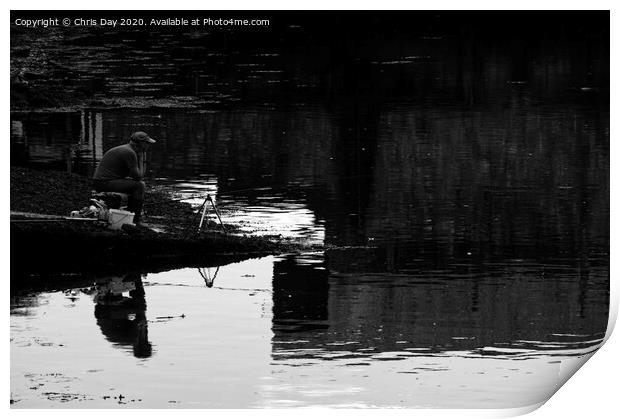 Fishing  a time for reflection Print by Chris Day
