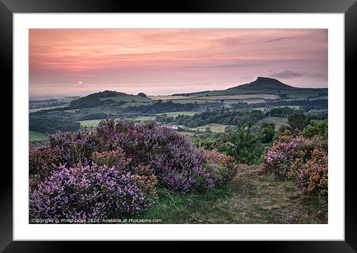Late Summer light at Roseberry Topping  Framed Mounted Print by Phillip Dove LRPS