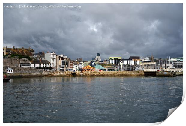 The Barbican Sutton harbour and Plymouth Print by Chris Day