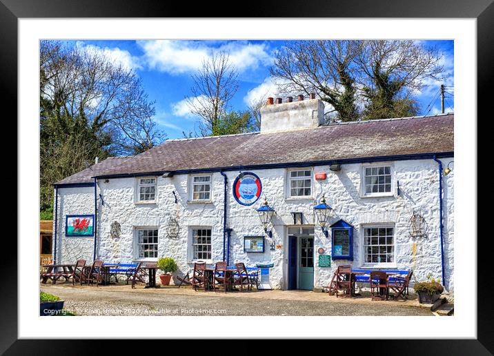 The historic Ship Inn in Red Wharf Bay, Anglesey,  Framed Mounted Print by Kevin Hellon