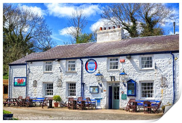 The historic Ship Inn in Red Wharf Bay, Anglesey,  Print by Kevin Hellon