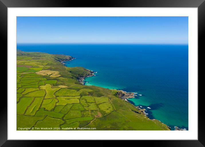 Beautiful coast near St Ives, Cornwall, England Framed Mounted Print by Tim Woolcock