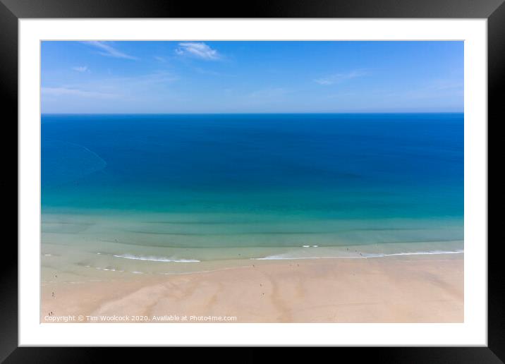 A view of a beach Framed Mounted Print by Tim Woolcock