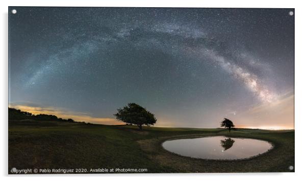 Milky Way Arch at Ditchling Beacon Acrylic by Pablo Rodriguez