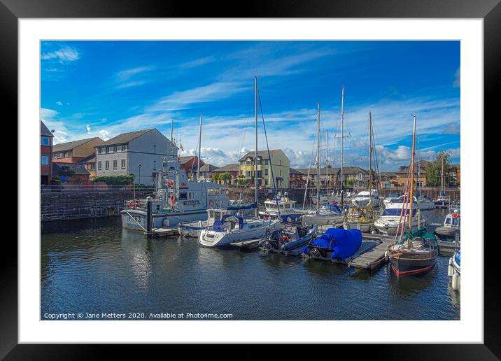 Marina in Penarth Framed Mounted Print by Jane Metters