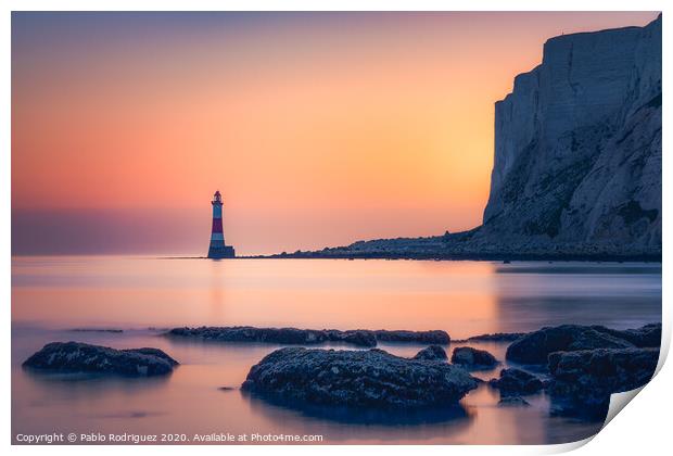 Sunset at Beachy Head Print by Pablo Rodriguez