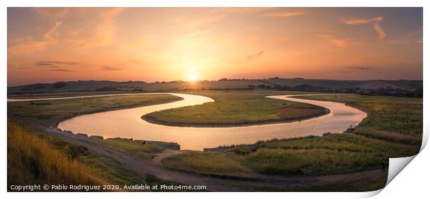 Cuckmere River Sunset Print by Pablo Rodriguez