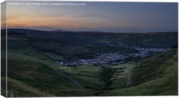 Sunset over the Welsh Valleys Canvas Print by Gary Parker