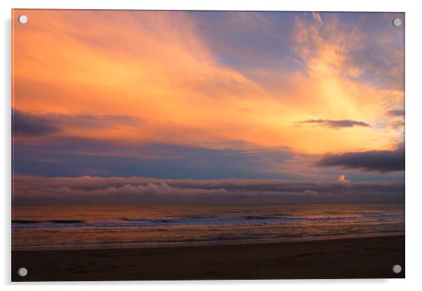 Sunset over Sandown Bay Acrylic by Jeremy Hayden