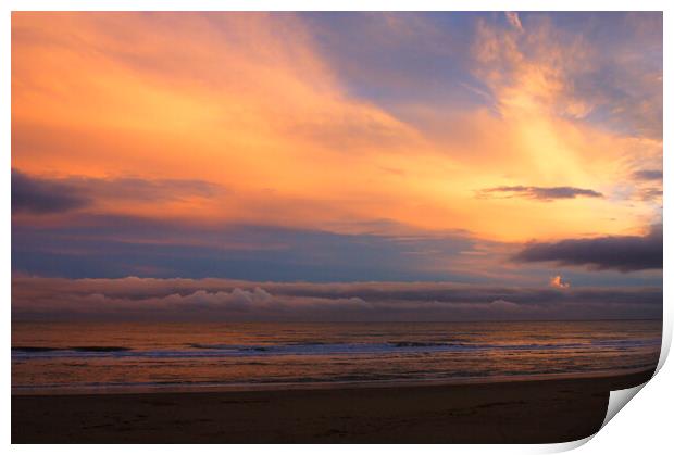 Sunset over Sandown Bay Print by Jeremy Hayden