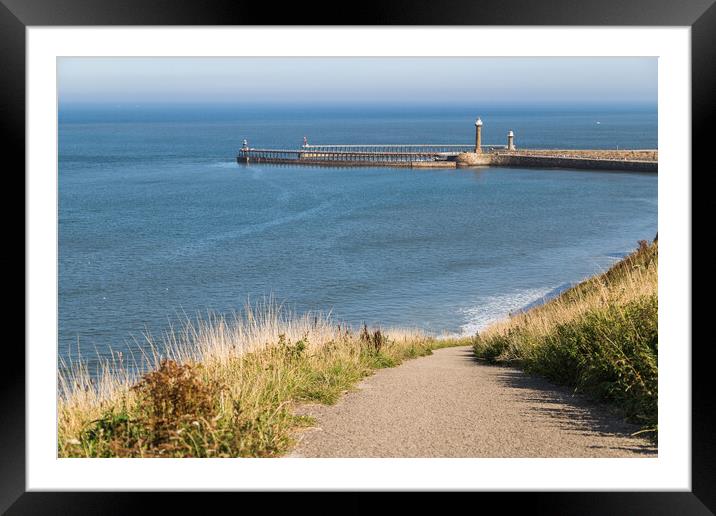 Pathway down to Whitby sands Framed Mounted Print by Jason Wells