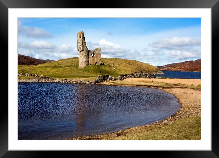Ardvreck Castle Ruins Framed Mounted Print by David Hare