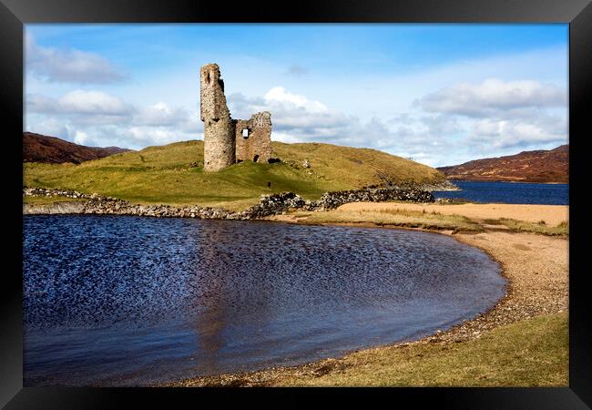 Ardvreck Castle Ruins Framed Print by David Hare