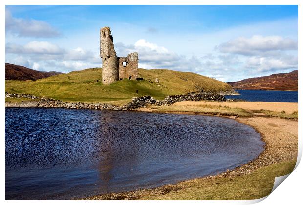 Ardvreck Castle Ruins Print by David Hare