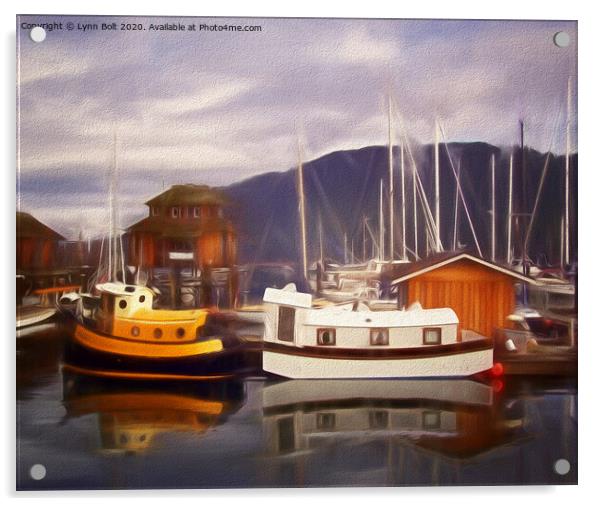 Houseboats Acrylic by Lynn Bolt