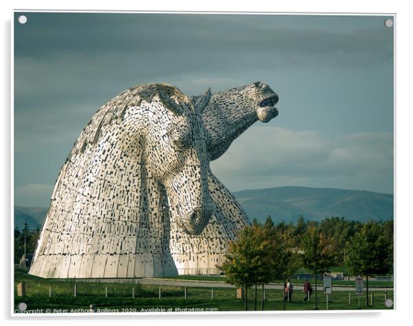 The Kelpies Acrylic by Peter Anthony Rollings