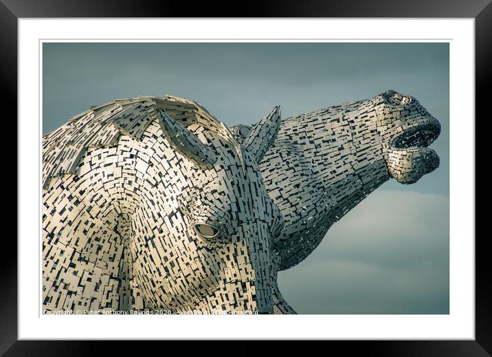Up Close to The Kelpies Framed Mounted Print by Peter Anthony Rollings