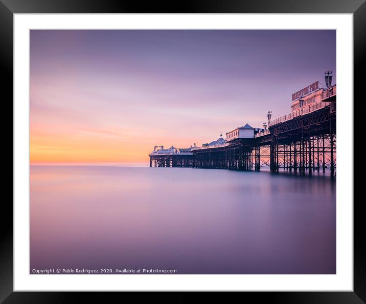 Brighton Pier Sunrise Framed Mounted Print by Pablo Rodriguez