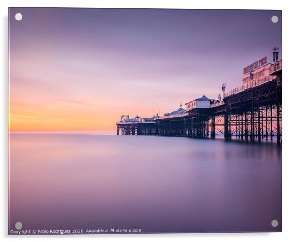 Brighton Pier Sunrise Acrylic by Pablo Rodriguez