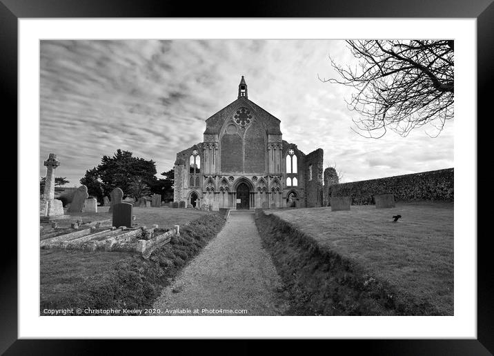 Black and white church Framed Mounted Print by Christopher Keeley