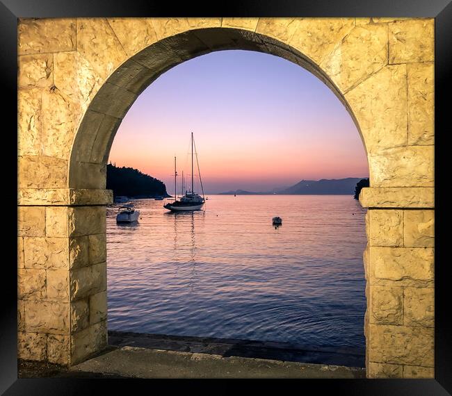 Stunning arches of Cavtat old town Framed Print by Naylor's Photography