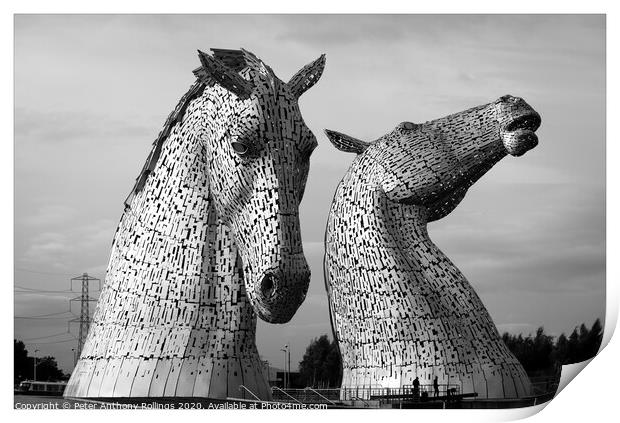 The Kelpies Print by Peter Anthony Rollings