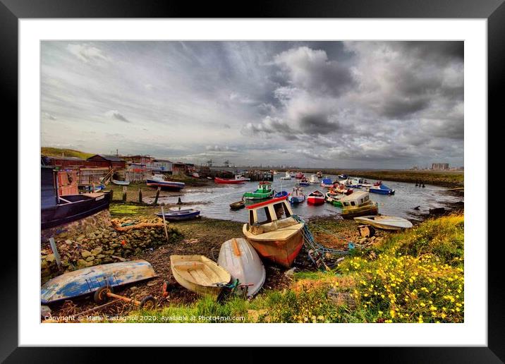 A Fishing Community At Paddy's Hole Framed Mounted Print by Marie Castagnoli