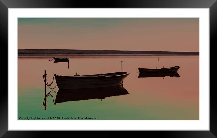 Fishing Boats Fleet Lagoon Framed Mounted Print by tony smith