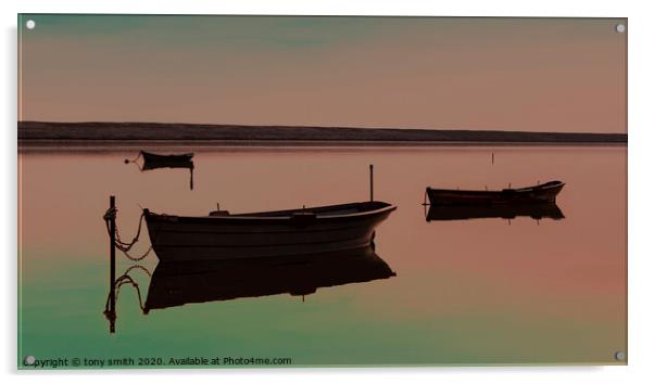 Fishing Boats Fleet Lagoon Acrylic by tony smith