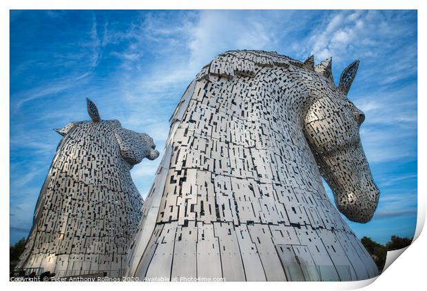 The Kelpies Print by Peter Anthony Rollings