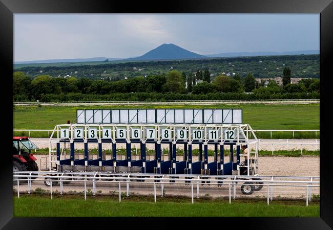 Before horse racing in Pyatigorsk Framed Print by Mikhail Pogosov