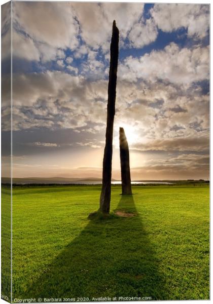 Mystical Standing Stones of Stenness, Orkney. Canvas Print by Barbara Jones