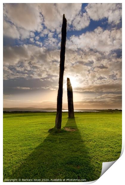 Mystical Standing Stones of Stenness, Orkney. Print by Barbara Jones