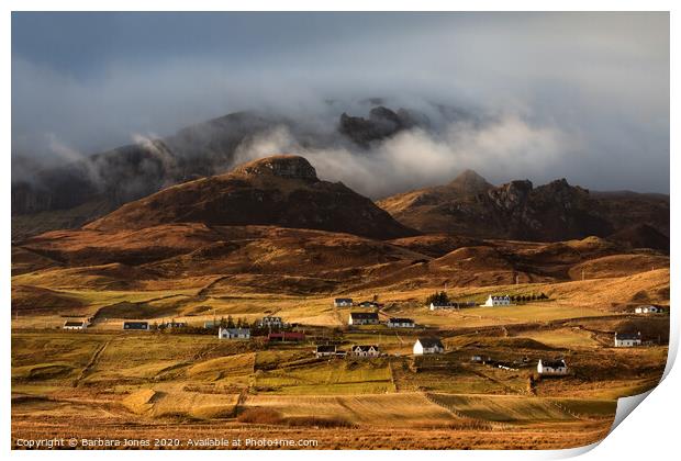  Misty Quiraing from Staffin Isle of Skye Scotland Print by Barbara Jones