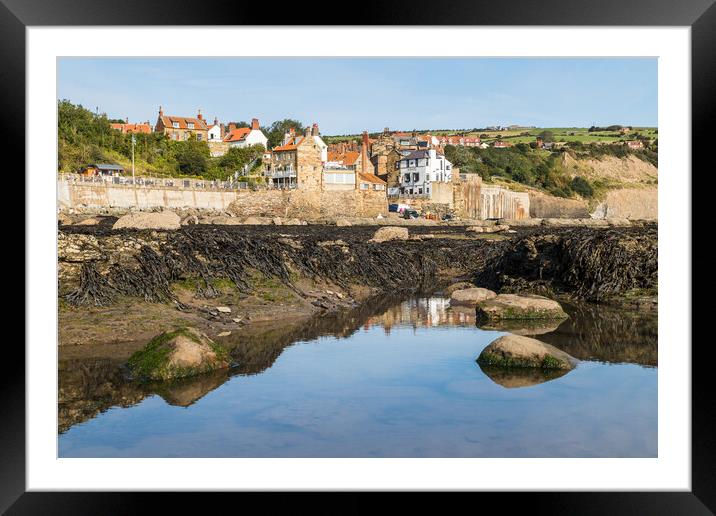 Rockpools in front of Robin Hoods Bay Framed Mounted Print by Jason Wells