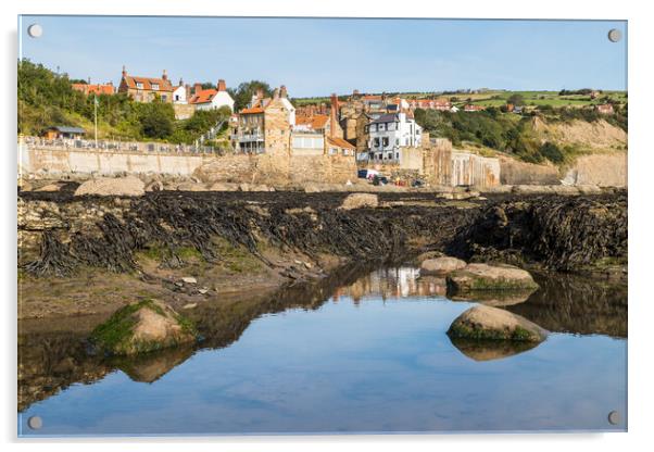 Rockpools in front of Robin Hoods Bay Acrylic by Jason Wells