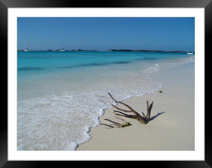 sandy beach with white sand in front of the ocean Framed Mounted Print by Alessandro Della Torre