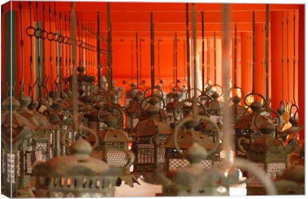 traditonal japanese buddha bells for buddhism Canvas Print by Alessandro Della Torre