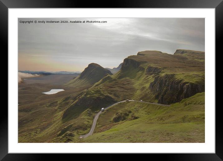 From the Quiraing - The Misty Isle of Skye Framed Mounted Print by Andy Anderson