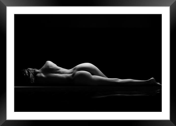 A person sitting in a dark room Framed Mounted Print by Alessandro Della Torre