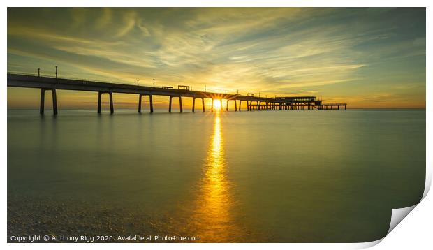 Sunrise at Deal Pier Print by Anthony Rigg